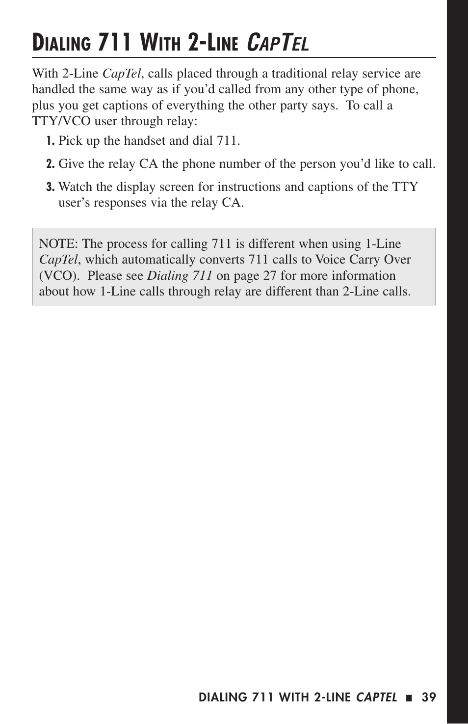 711 w, Ialing | Ultratec CAPTEL 200 User Manual | Page 41 / 54