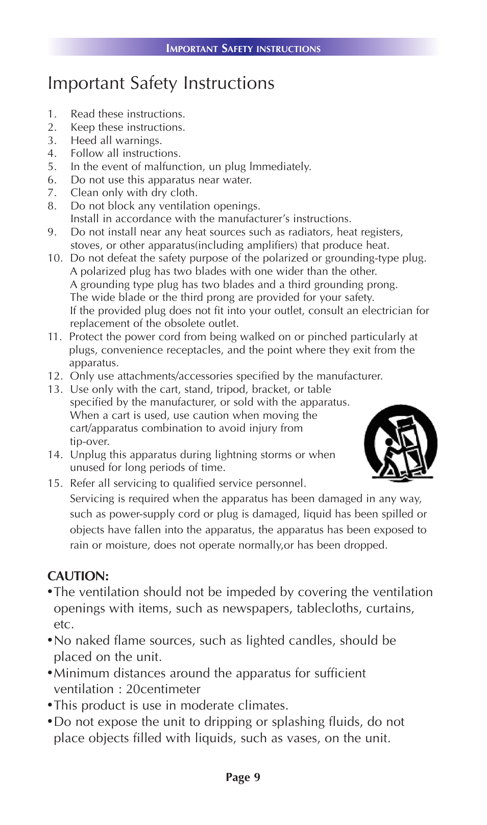 Important safety instructions | Staub Electronics DMS-100 URC - SINGLE ZONE AMPLIFIER User Manual | Page 11 / 20