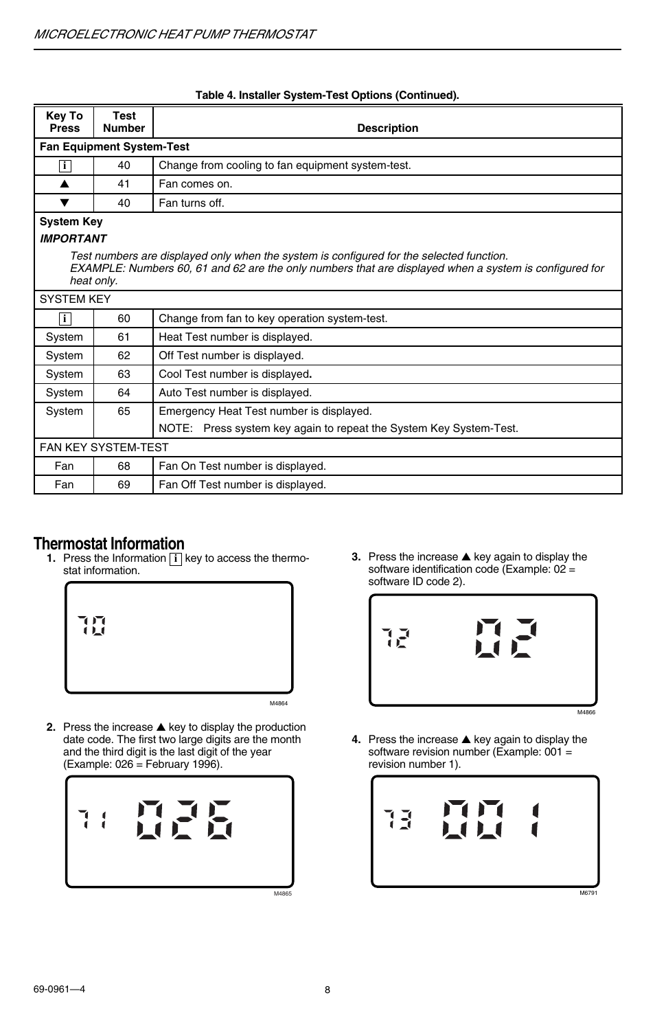 Thermostat information | Honeywell T8511G User Manual | Page 8 / 12