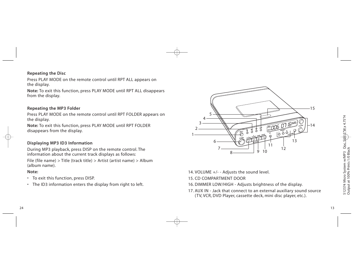 Unwind micro cd system User Manual | Page 13 / 18