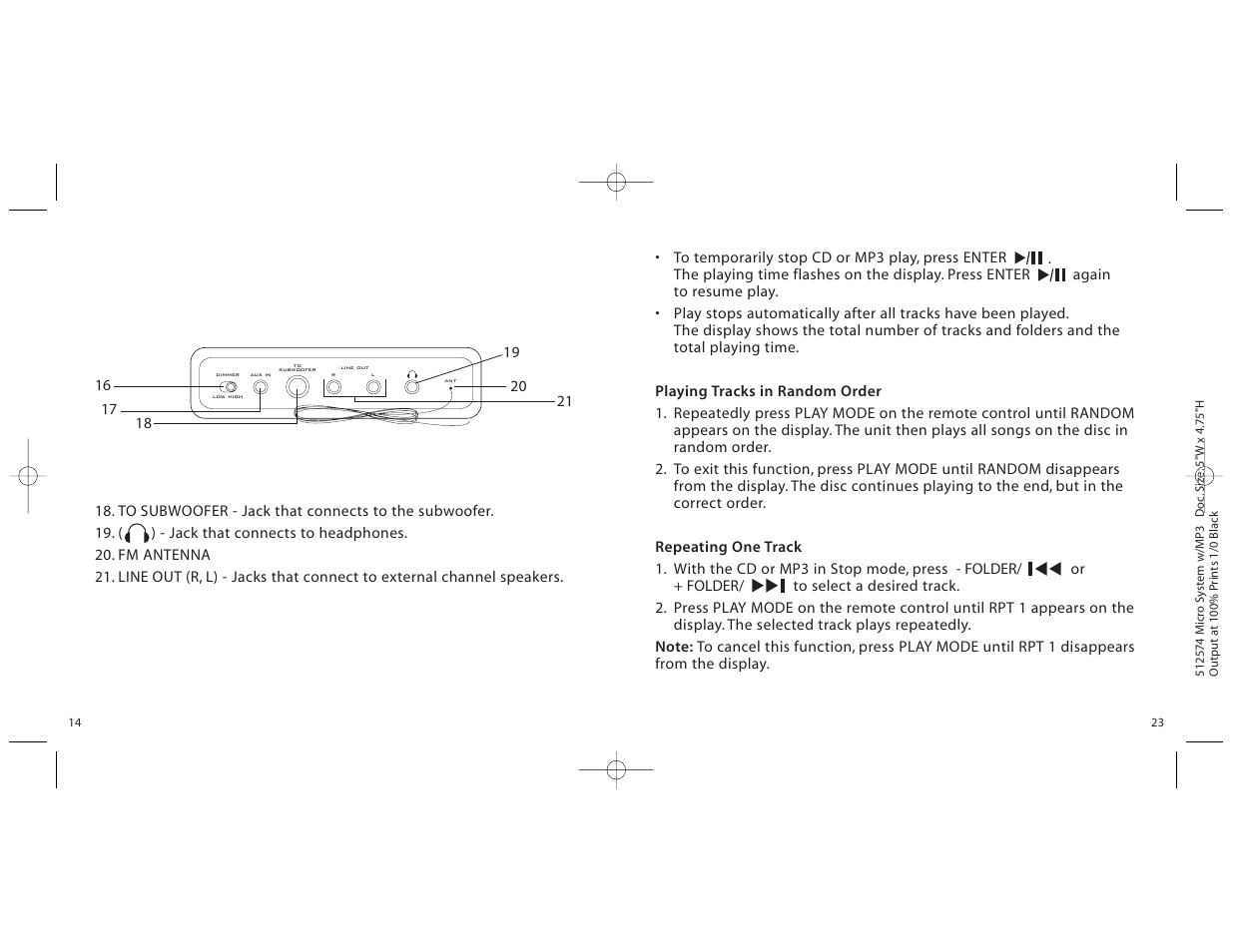Unwind micro cd system User Manual | Page 14 / 18