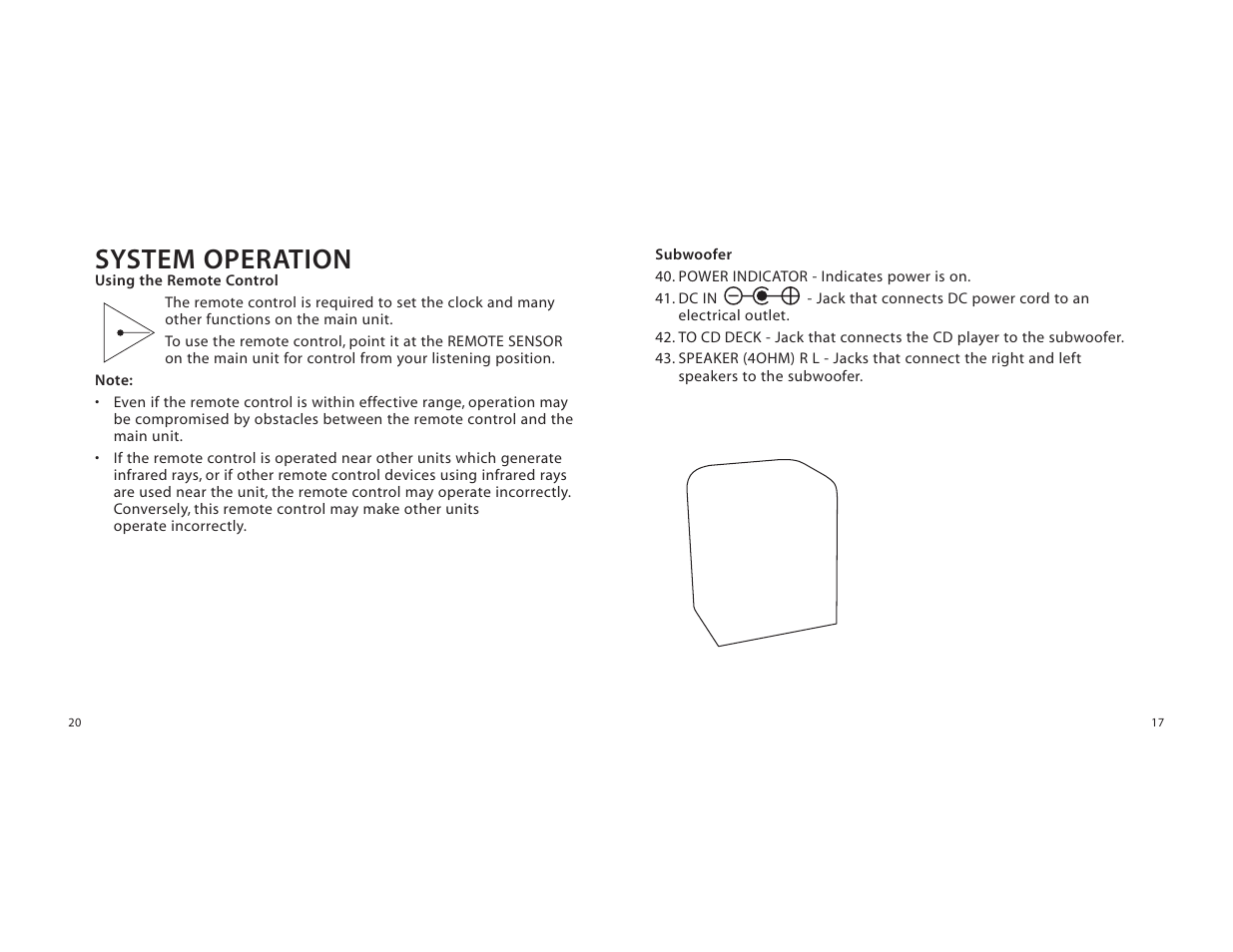 System operation | Unwind micro cd system User Manual | Page 17 / 18
