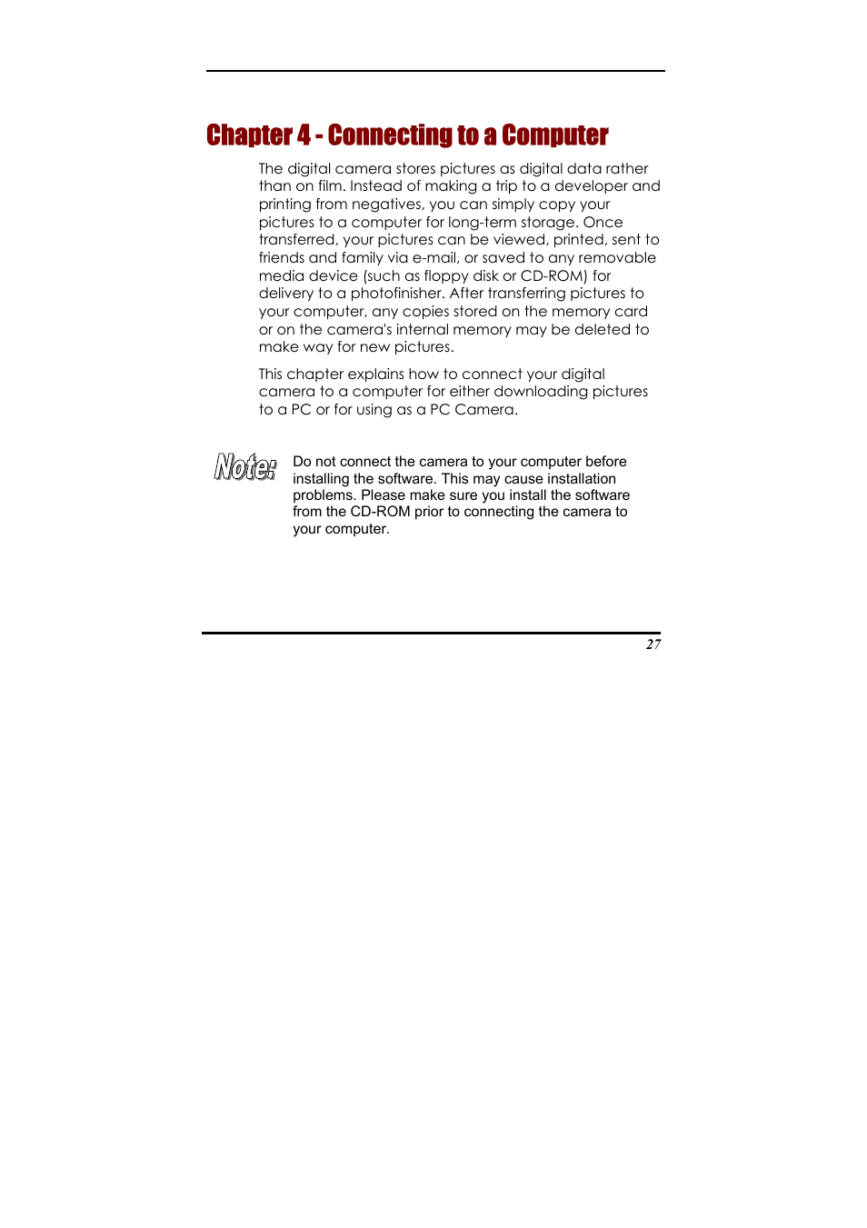 Chapter 4 - connecting to a computer | Ulead 020810 User Manual | Page 32 / 56