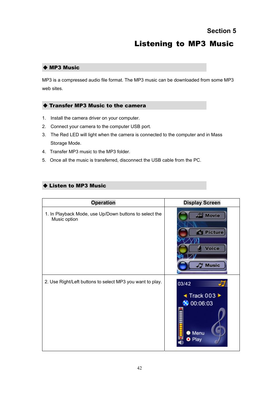 Listening to mp3 music | Ulead Digital Video Camera User Manual | Page 44 / 62