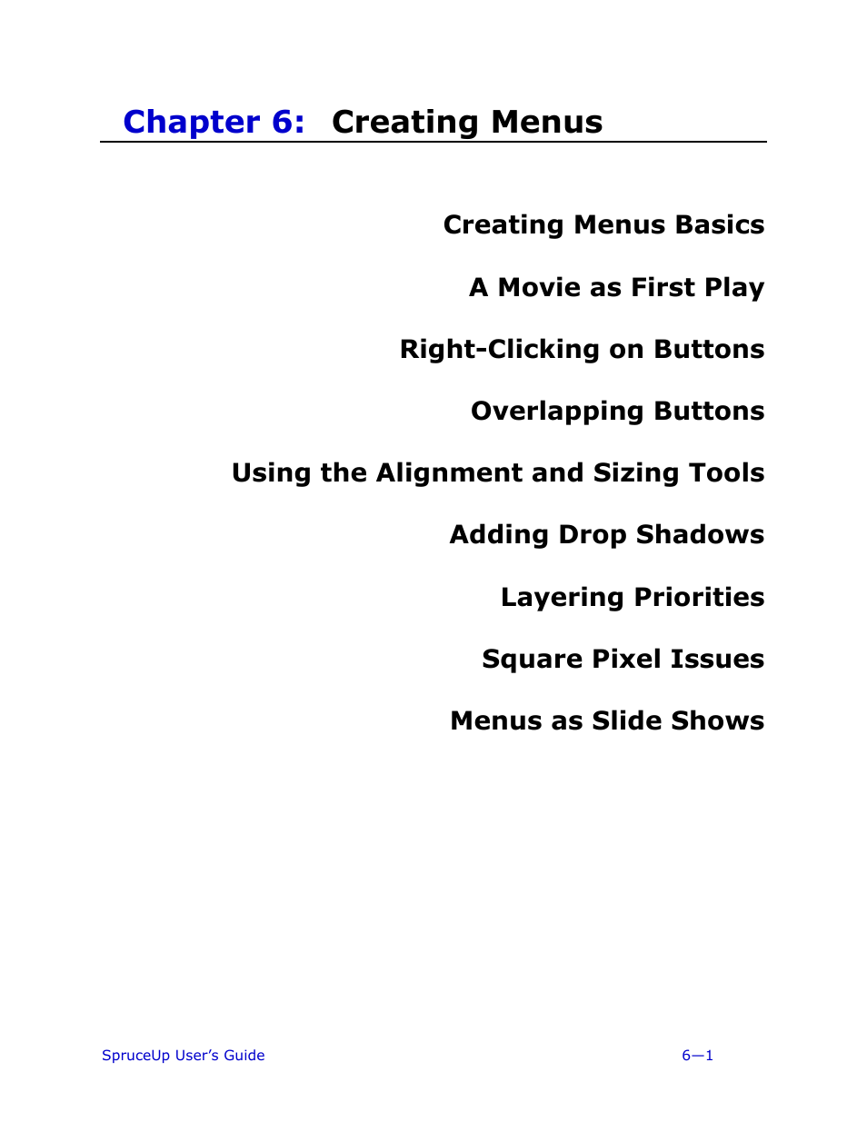 Creating menus, Chapter 6: creating menus | Ulead 1.0 User Manual | Page 109 / 205