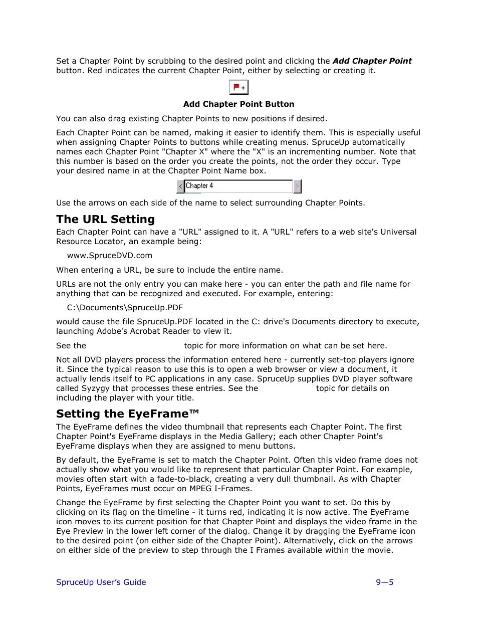 The url setting, Setting the eyeframe | Ulead 1.0 User Manual | Page 141 / 205