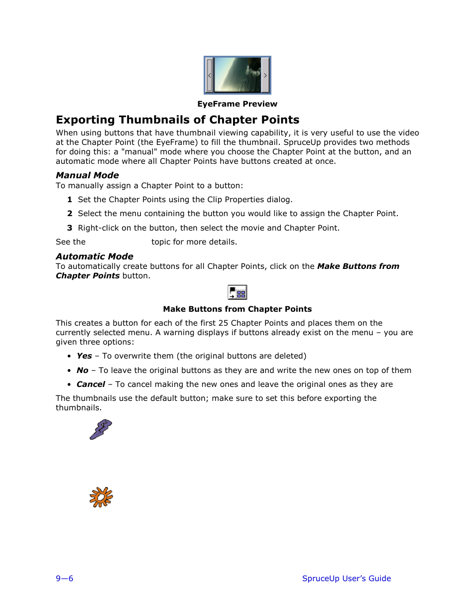 Exporting thumbnails of chapter points, Manual mode, Automatic mode | Ulead 1.0 User Manual | Page 142 / 205