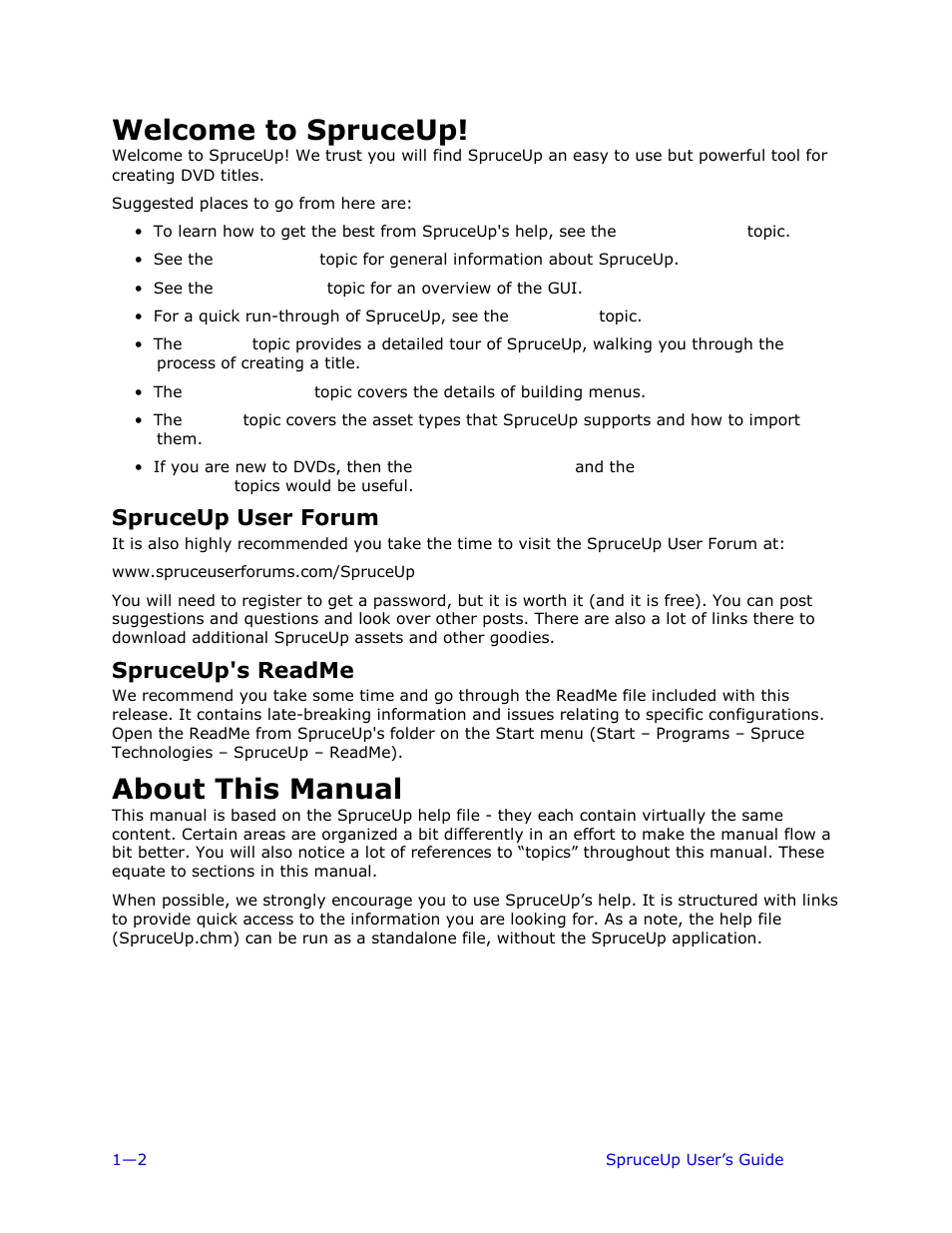 Welcome to spruceup, Spruceup user forum, Spruceup's readme | About this manual | Ulead 1.0 User Manual | Page 16 / 205
