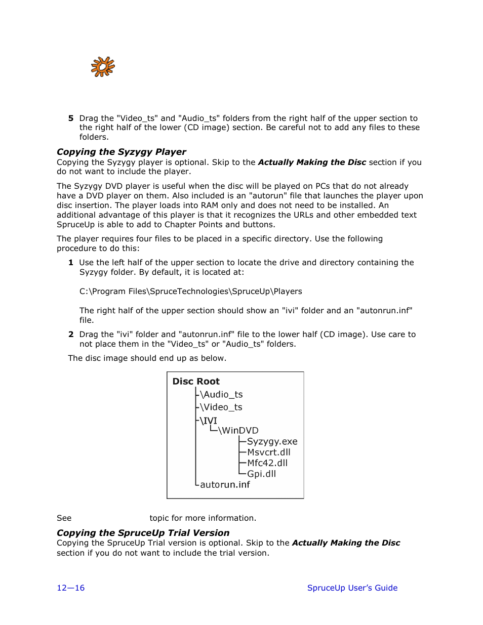 Copying the syzygy player, Copying the spruceup trial version | Ulead 1.0 User Manual | Page 166 / 205