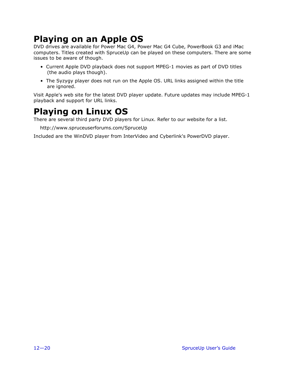 Playing on an apple os, Playing on linux os | Ulead 1.0 User Manual | Page 170 / 205