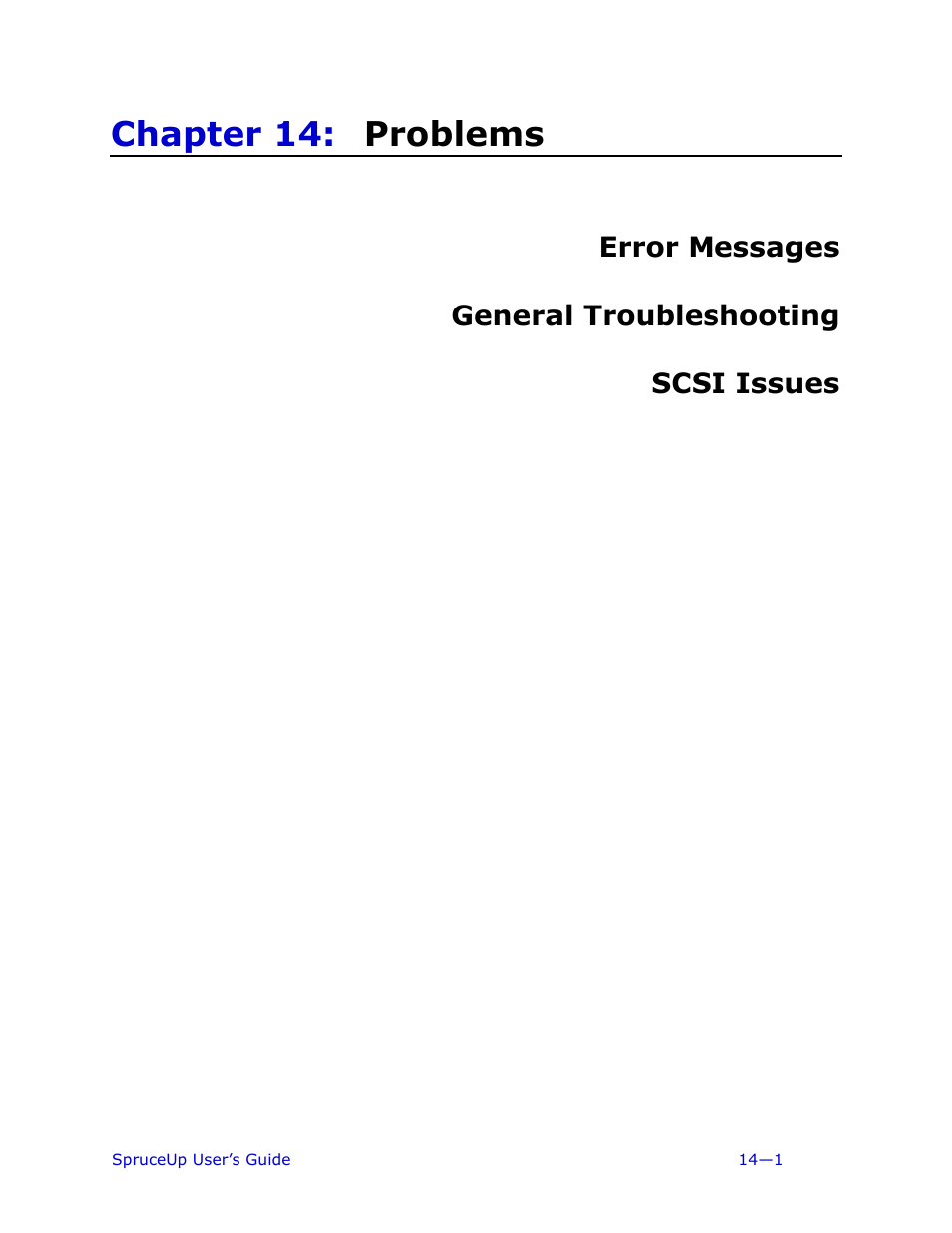 Problems, Chapter 14: problems, Error messages general troubleshooting scsi issues | Ulead 1.0 User Manual | Page 179 / 205