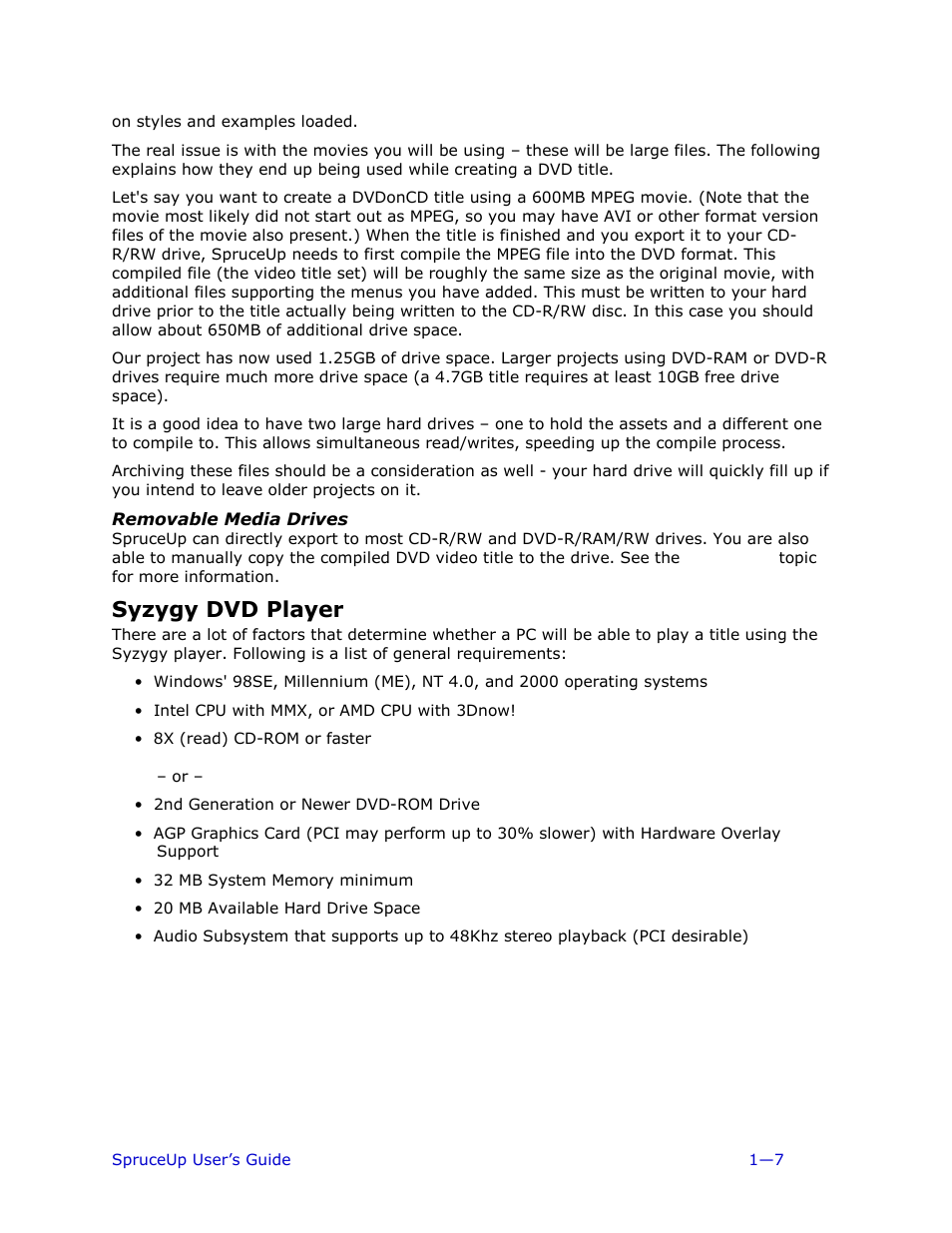 Removable media drives, Syzygy dvd player | Ulead 1.0 User Manual | Page 21 / 205