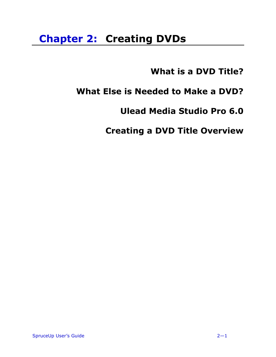 Creating dvds, Chapter 2: creating dvds | Ulead 1.0 User Manual | Page 23 / 205