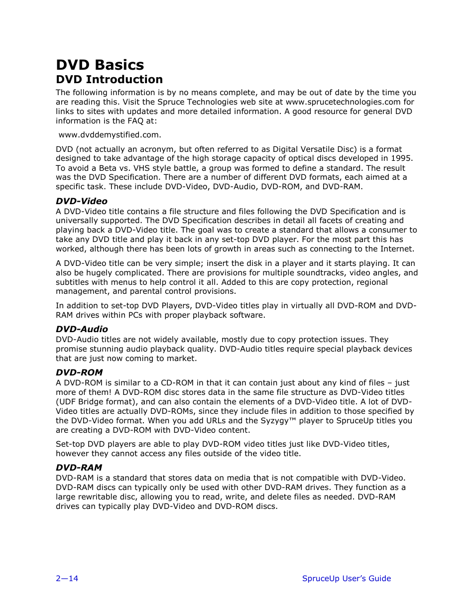 Dvd basics, Dvd introduction, Dvd-video | Dvd-audio, Dvd-rom, Dvd-ram | Ulead 1.0 User Manual | Page 36 / 205