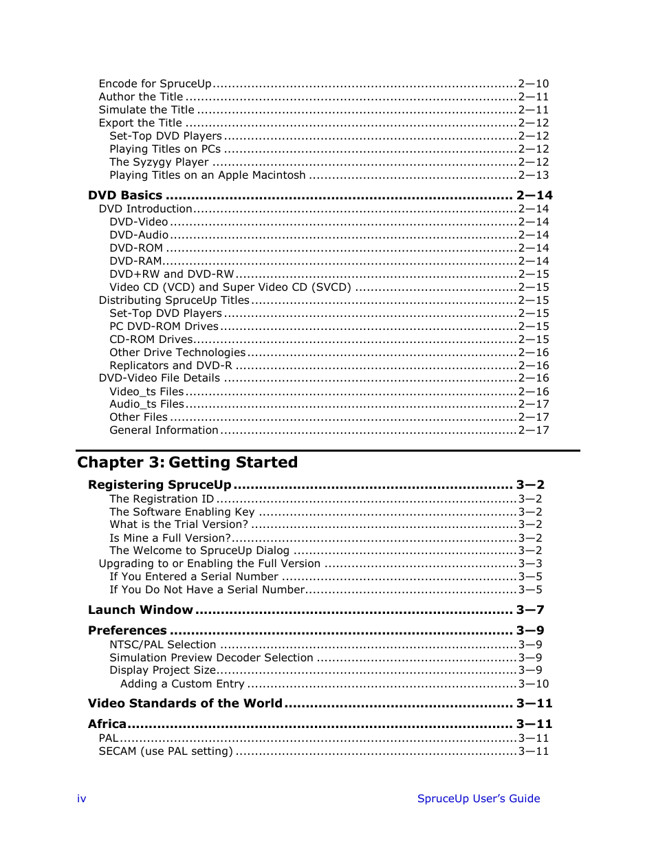 Chapter 3, Getting started | Ulead 1.0 User Manual | Page 4 / 205