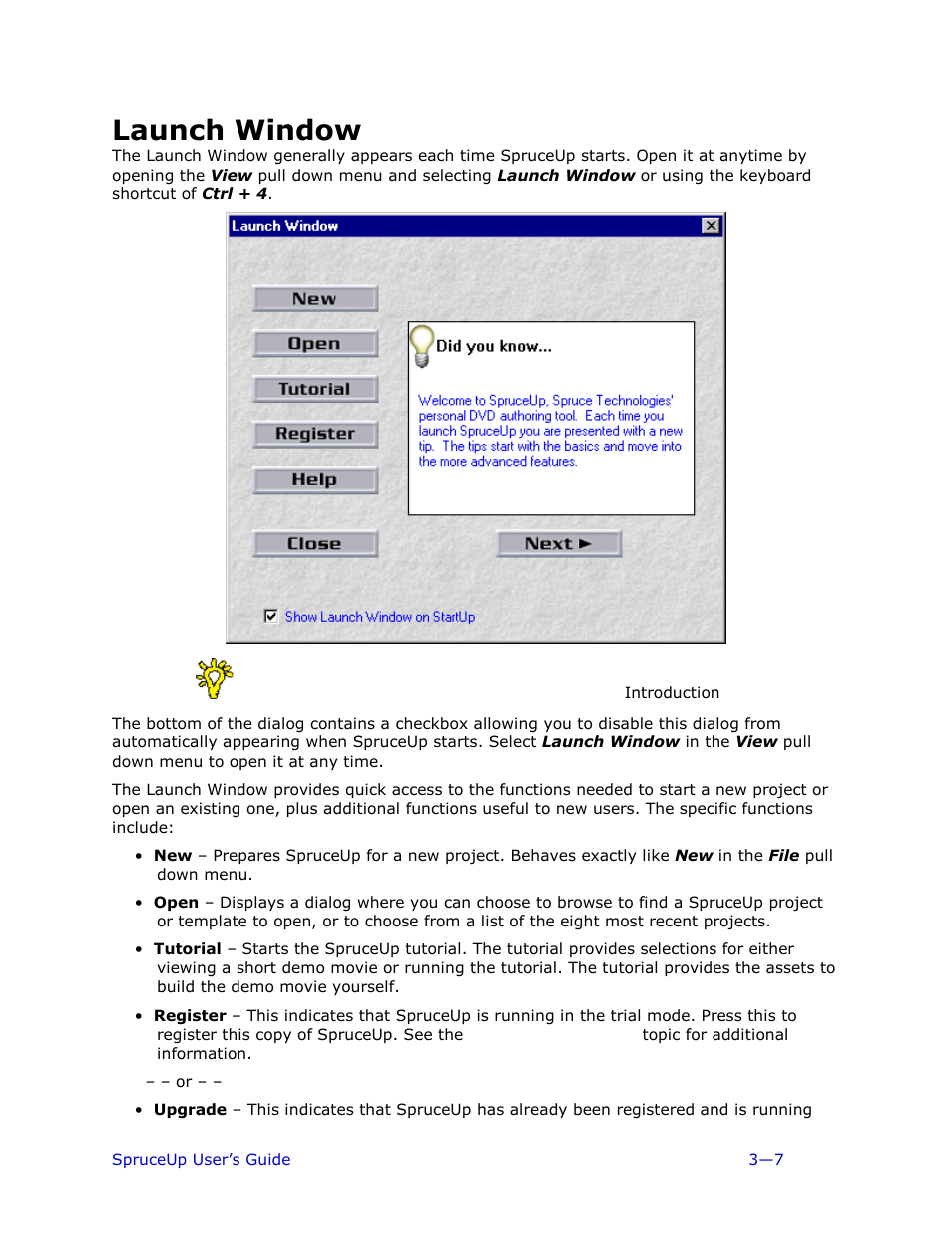 Launch window | Ulead 1.0 User Manual | Page 47 / 205