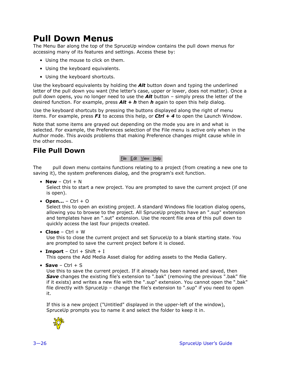 Pull down menus, File pull down | Ulead 1.0 User Manual | Page 66 / 205