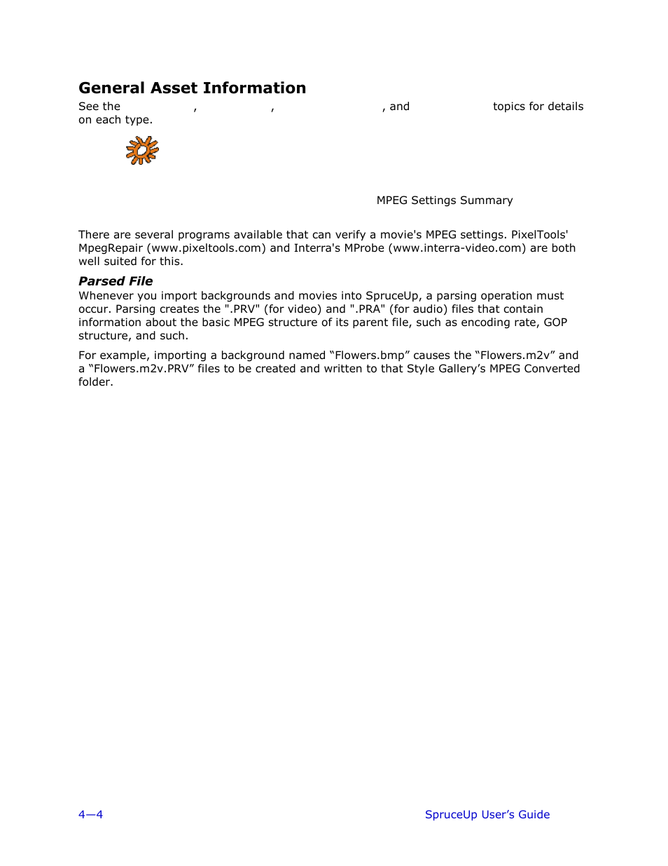 General asset information, Parsed file | Ulead 1.0 User Manual | Page 76 / 205
