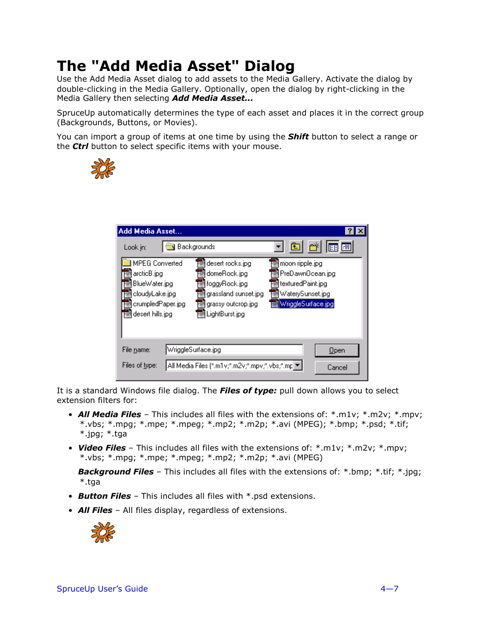 The "add media asset" dialog | Ulead 1.0 User Manual | Page 79 / 205