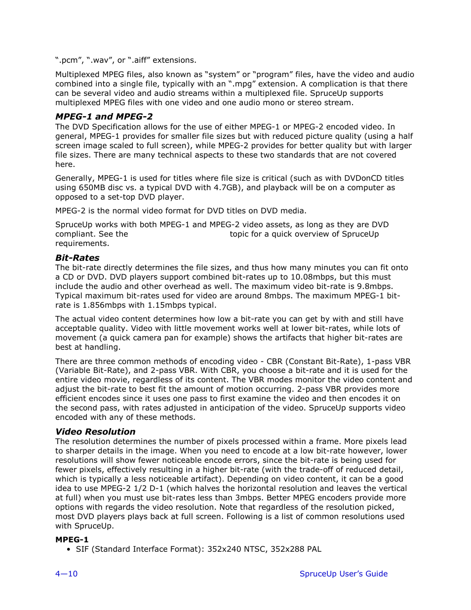Mpeg-1 and mpeg-2, Bit-rates, Video resolution | Mpeg-1 | Ulead 1.0 User Manual | Page 82 / 205