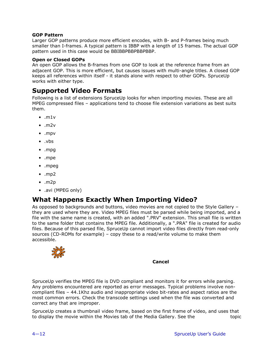 Gop pattern, Open or closed gops, Supported video formats | What happens exactly when importing video | Ulead 1.0 User Manual | Page 84 / 205