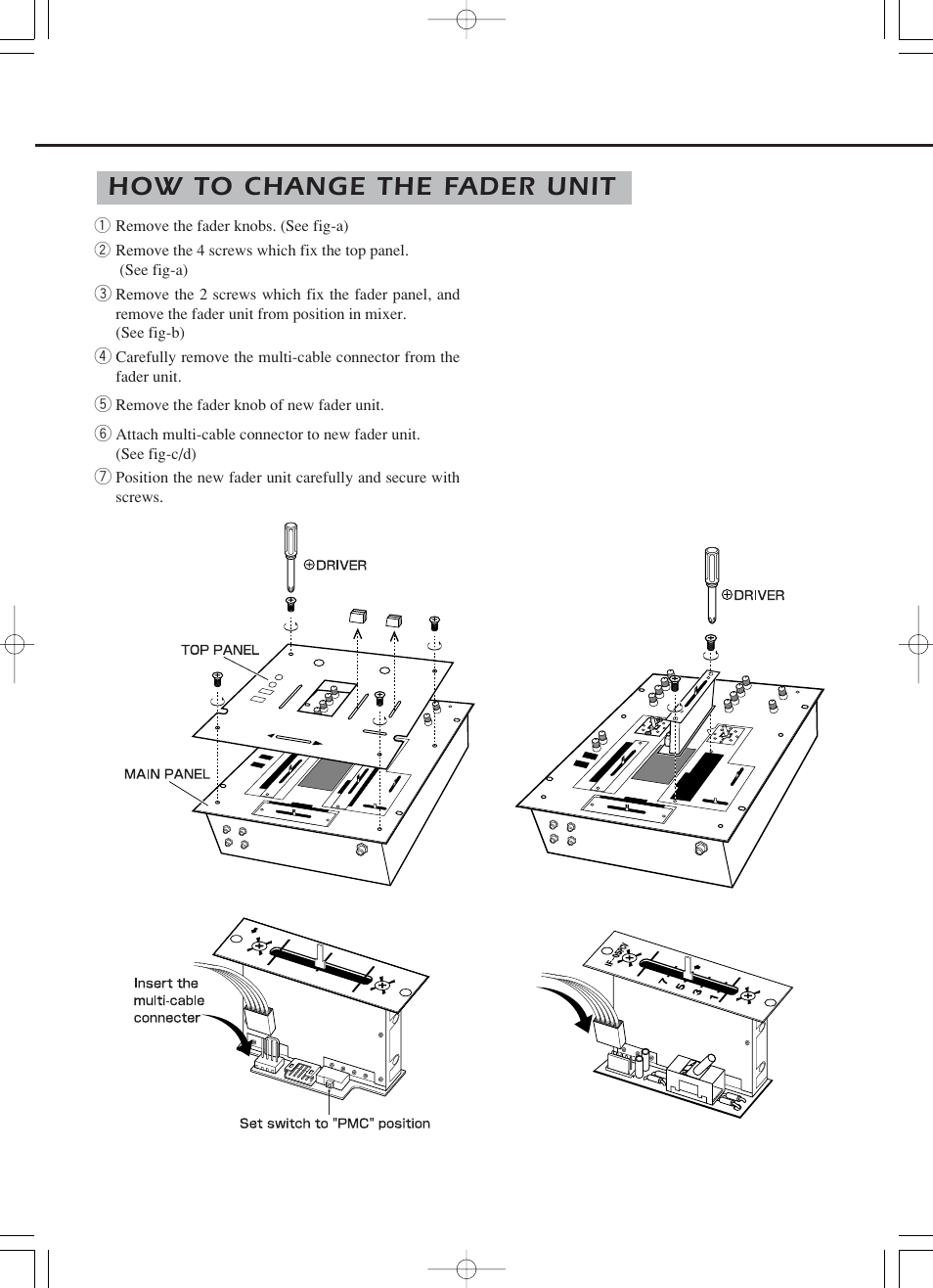 How to change the fader unit | Vestax PMC-05ProIII User Manual | Page 8 / 12