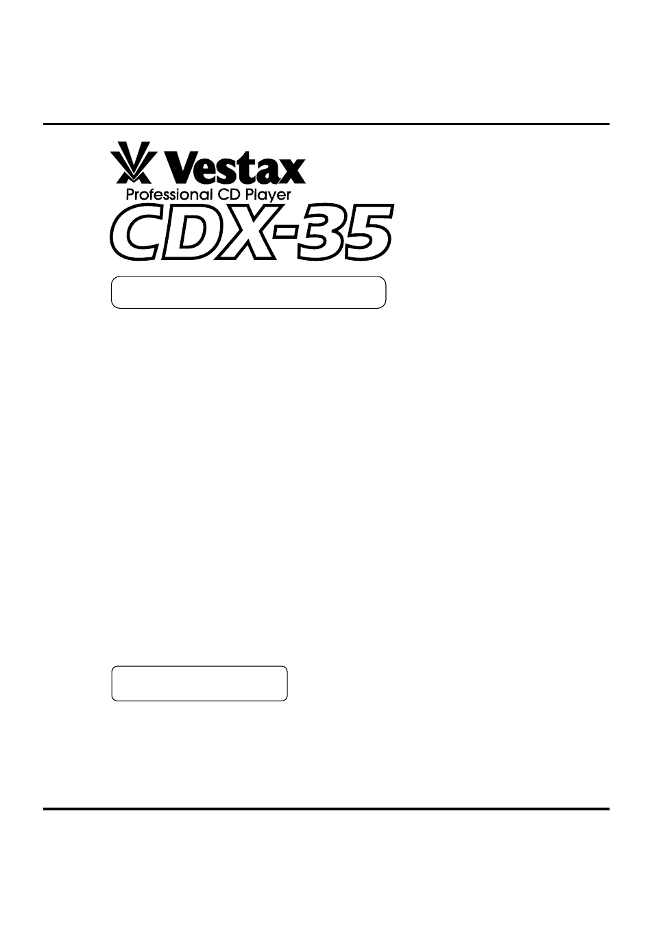 Vestax CDX-35P User Manual | 23 pages