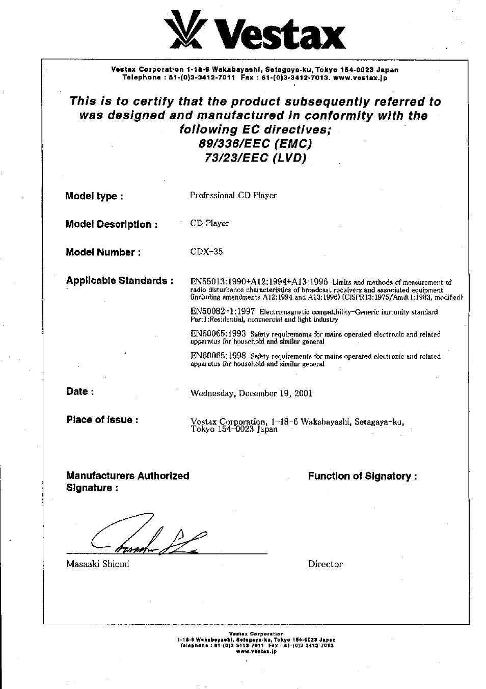 Vestax CDX-35P User Manual | Page 23 / 23