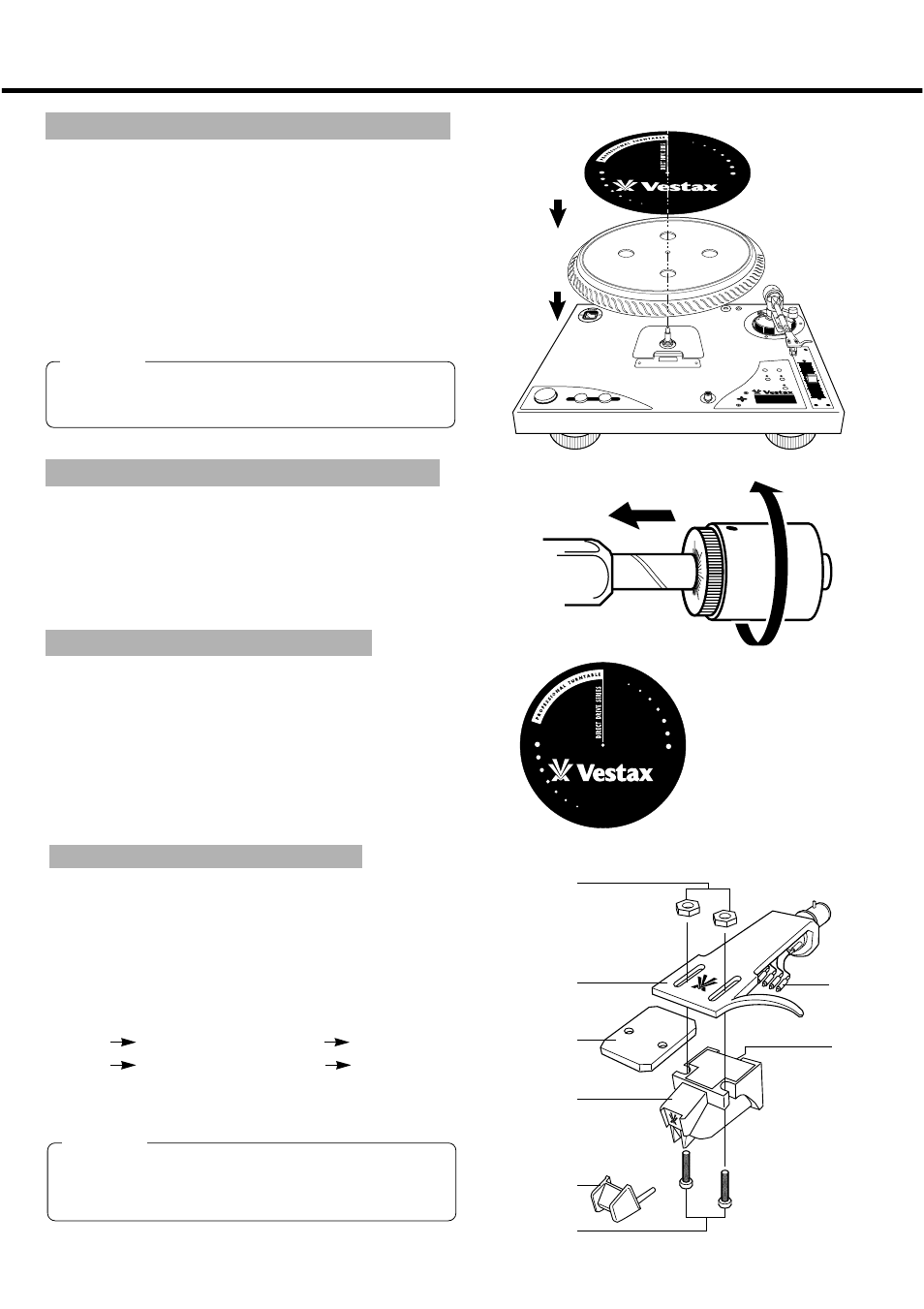 Assembly and set-up, Installation of balance weight, N o t e | Vestax PDX-d3S User Manual | Page 7 / 12