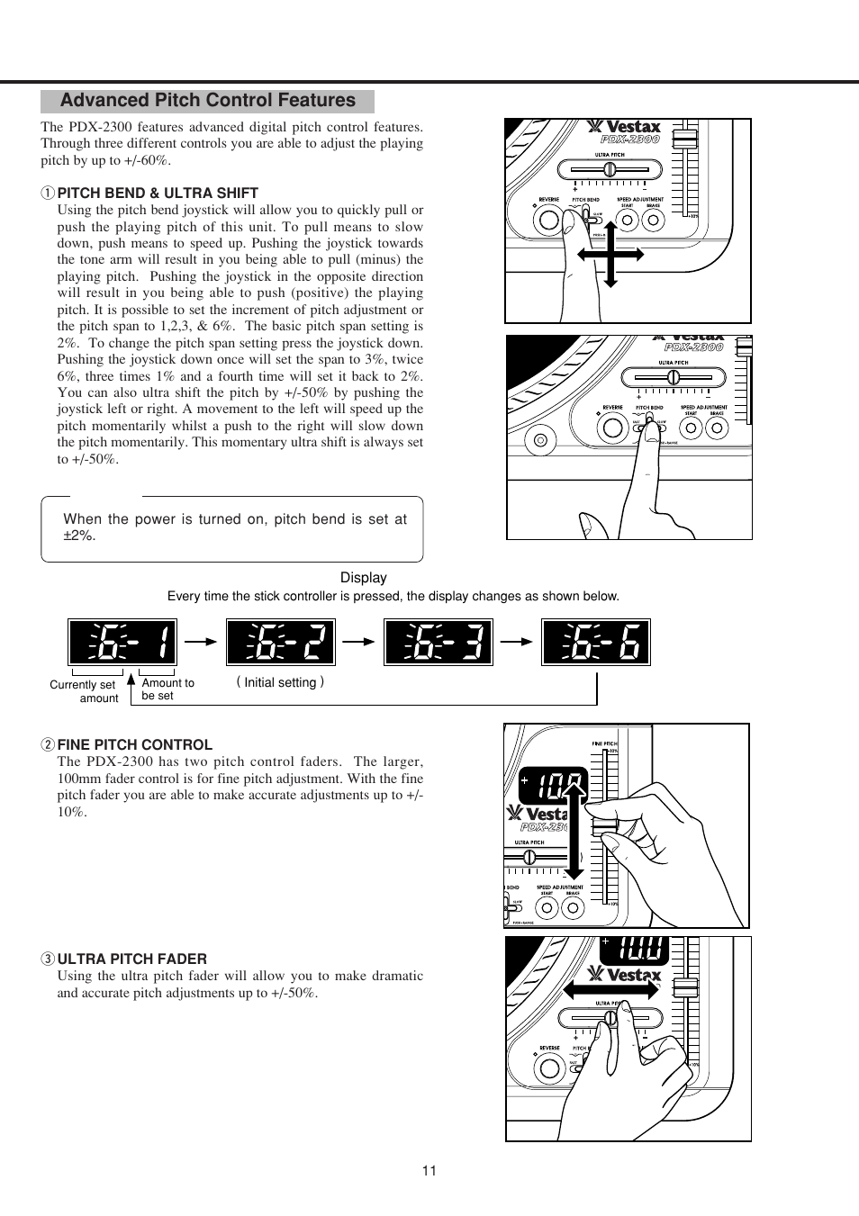 Advanced pitch control features | Vestax PDX-2300 User Manual | Page 12 / 14