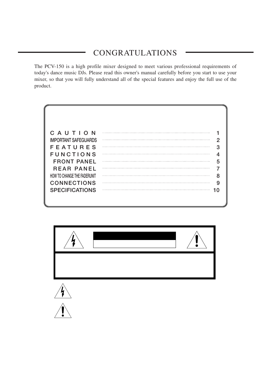 Vestax PCV-150 User Manual | Page 2 / 12