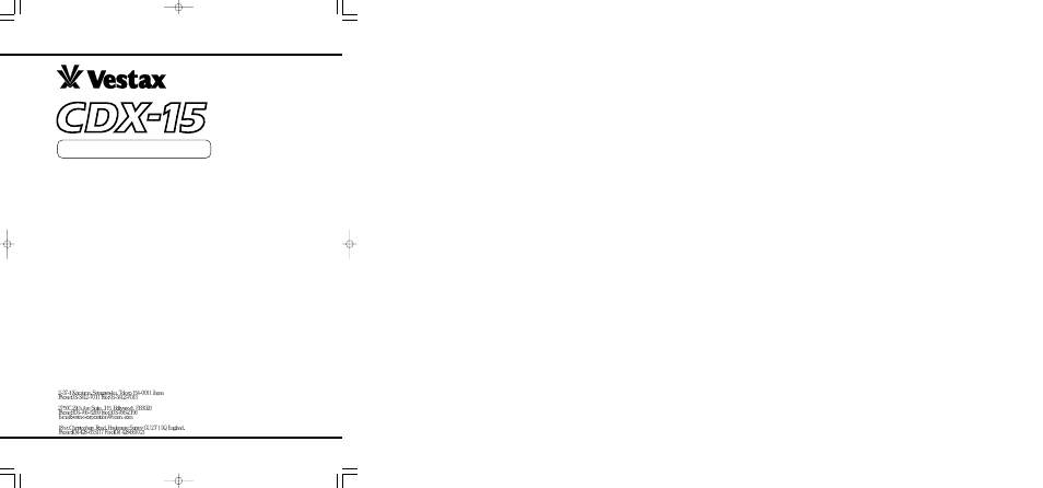 Vestax CDX-15 User Manual | 16 pages
