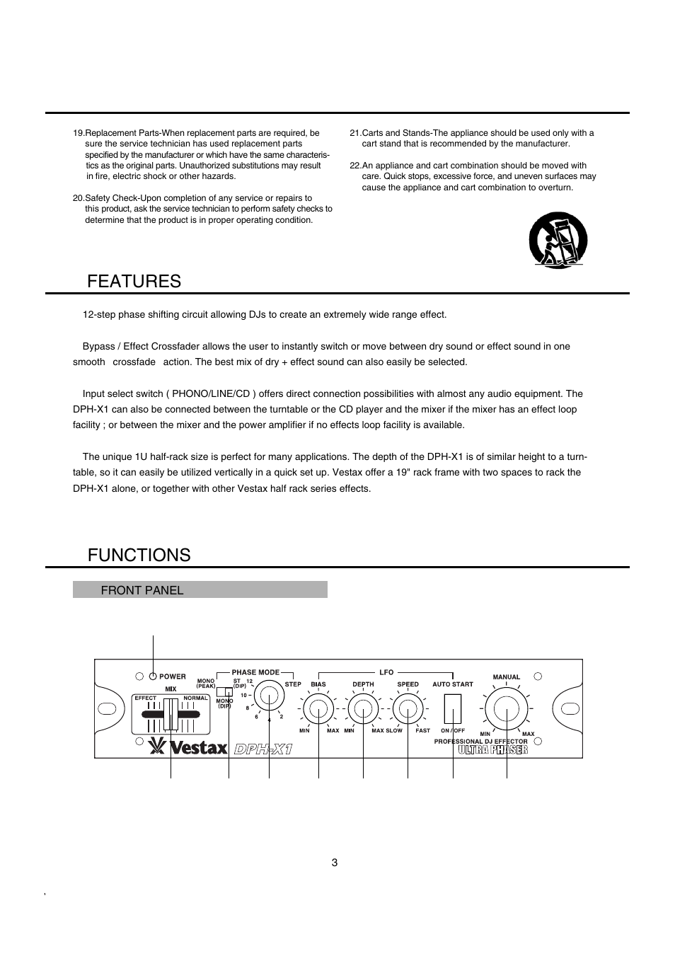 Features functions | Vestax DJ Effector User Manual | Page 4 / 9