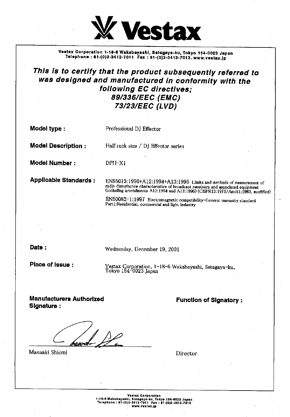Vestax DJ Effector User Manual | Page 9 / 9