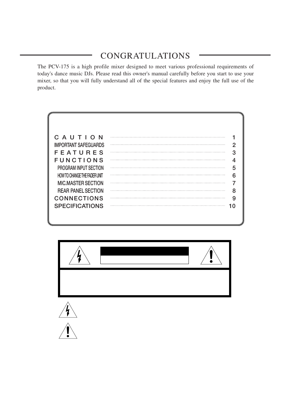 Vestax PCV-175 User Manual | Page 2 / 13