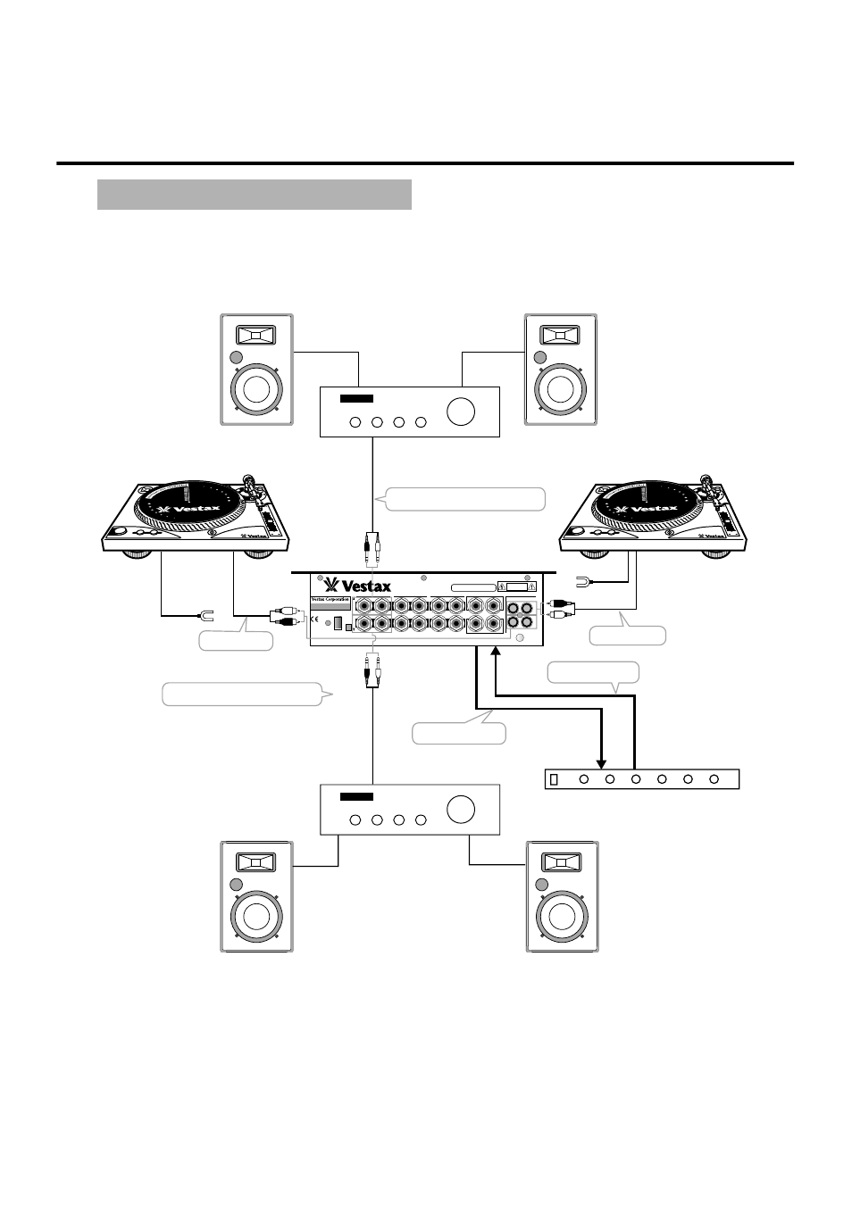 Connection diagram, Connection (example), Risk of electric shock. do not open | Vestax PMC-07ProISP User Manual | Page 10 / 17