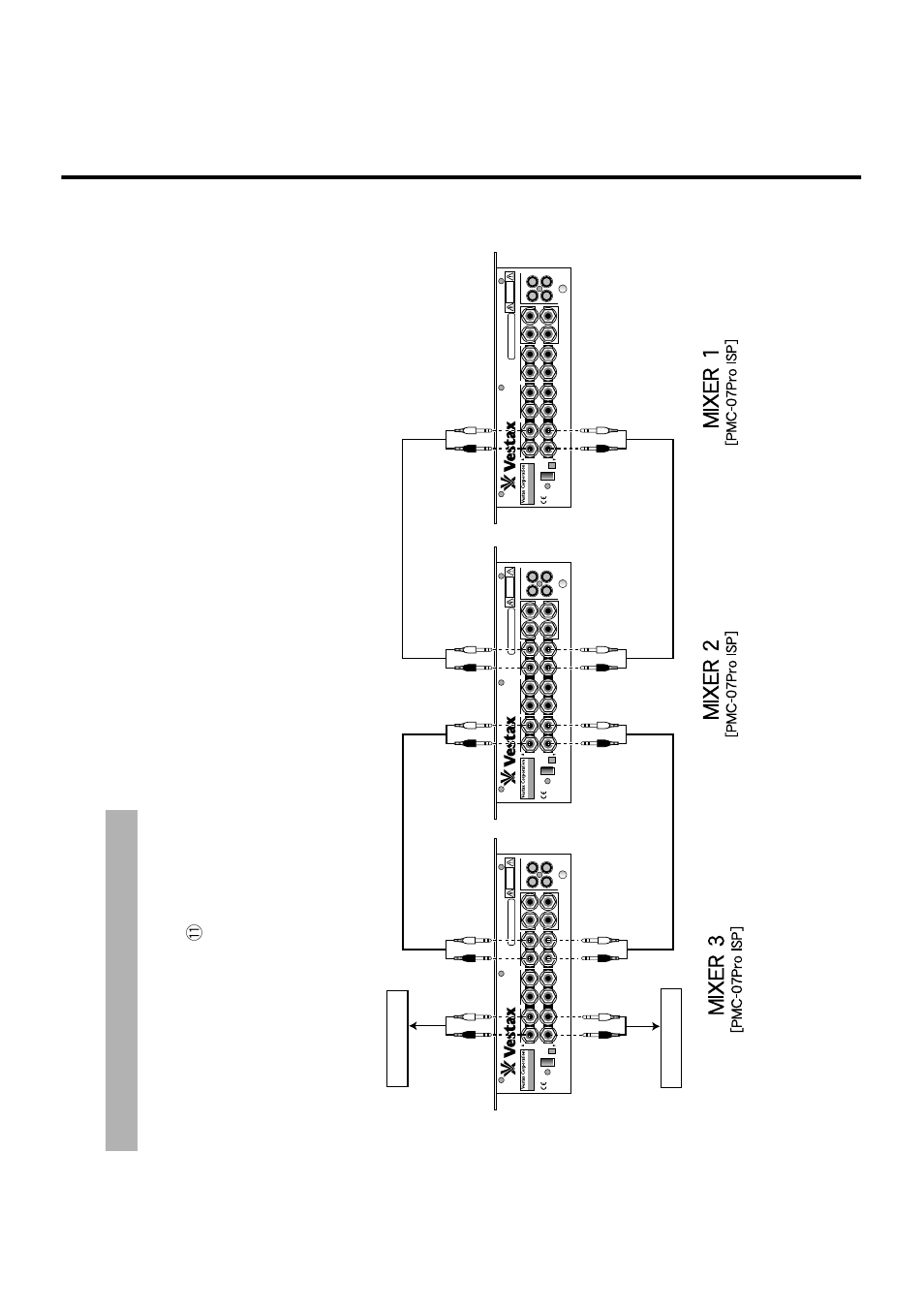 Chain connection diagram, Chain connection, Example | Chain connection of more than one pmc-07proisp, Risk of electric shock. do not open | Vestax PMC-07ProISP User Manual | Page 11 / 17