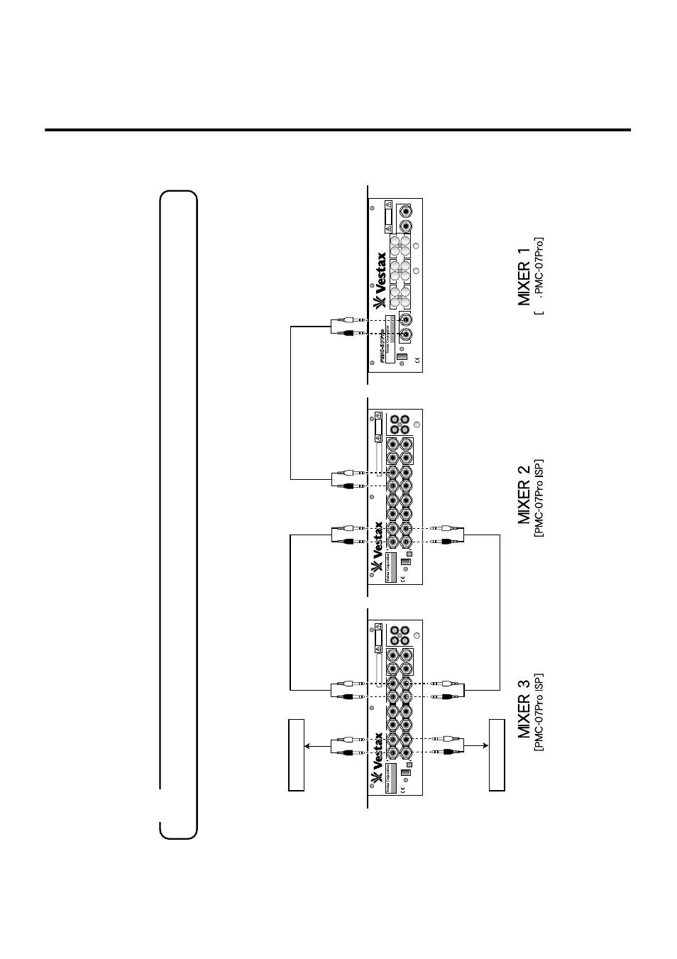 11 example, Chain connection of pmc-07proisp and other mixers, Risk of electric shock. do not open | Vestax PMC-07ProISP User Manual | Page 12 / 17