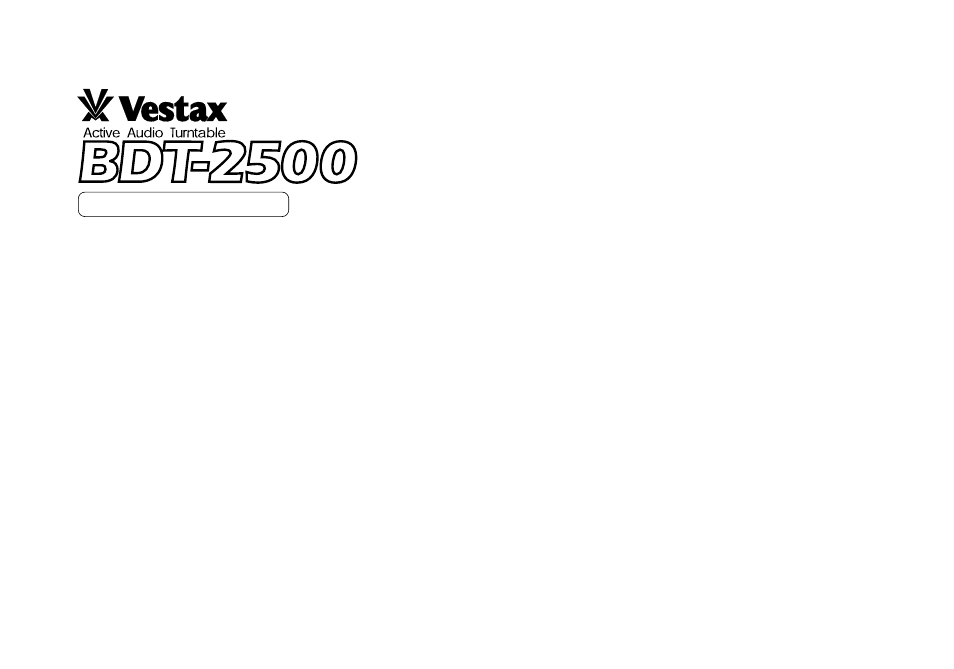 Vestax BDT-2500 User Manual | 12 pages