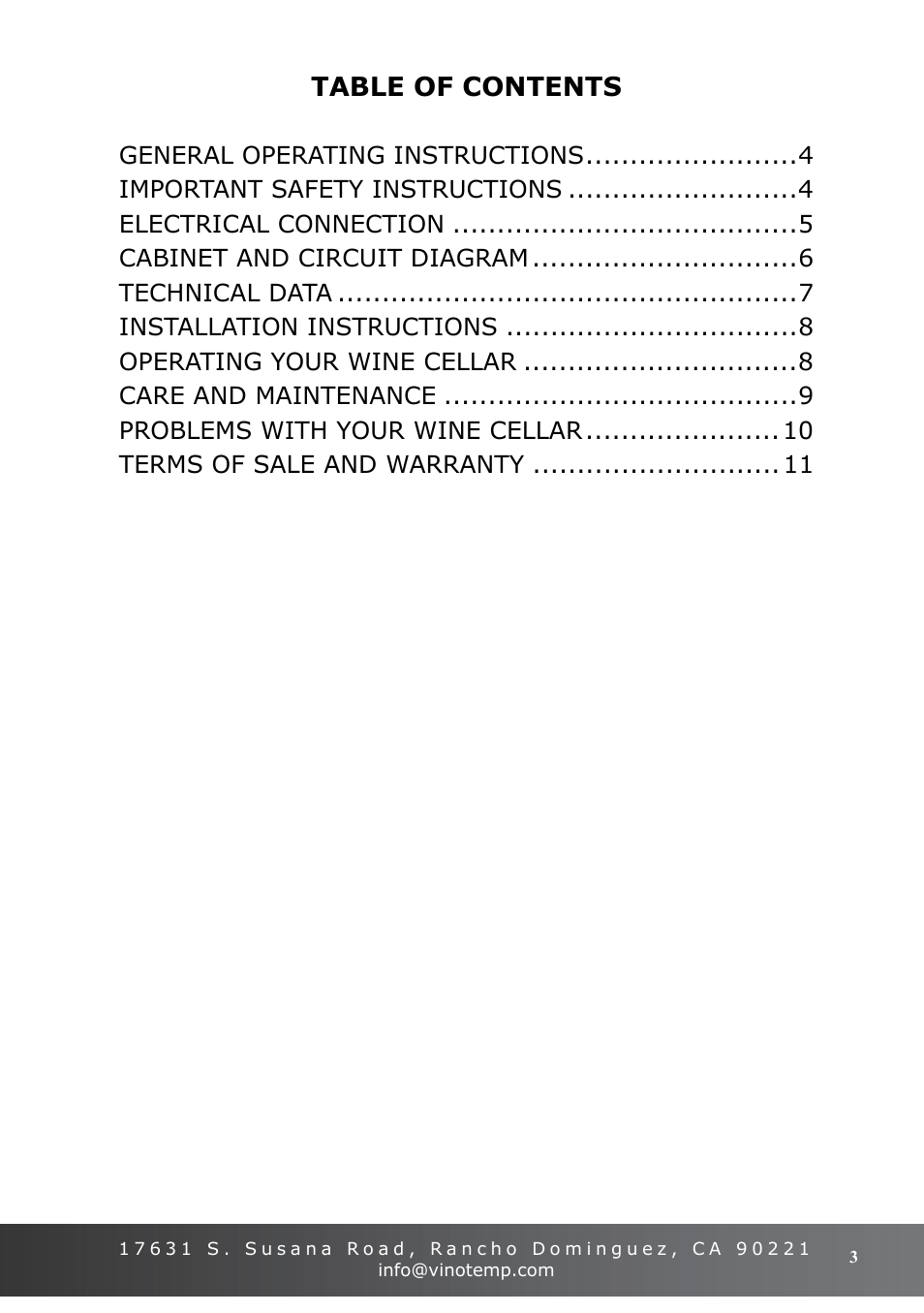 Vinotemp VT-16TEDS User Manual | Page 3 / 12