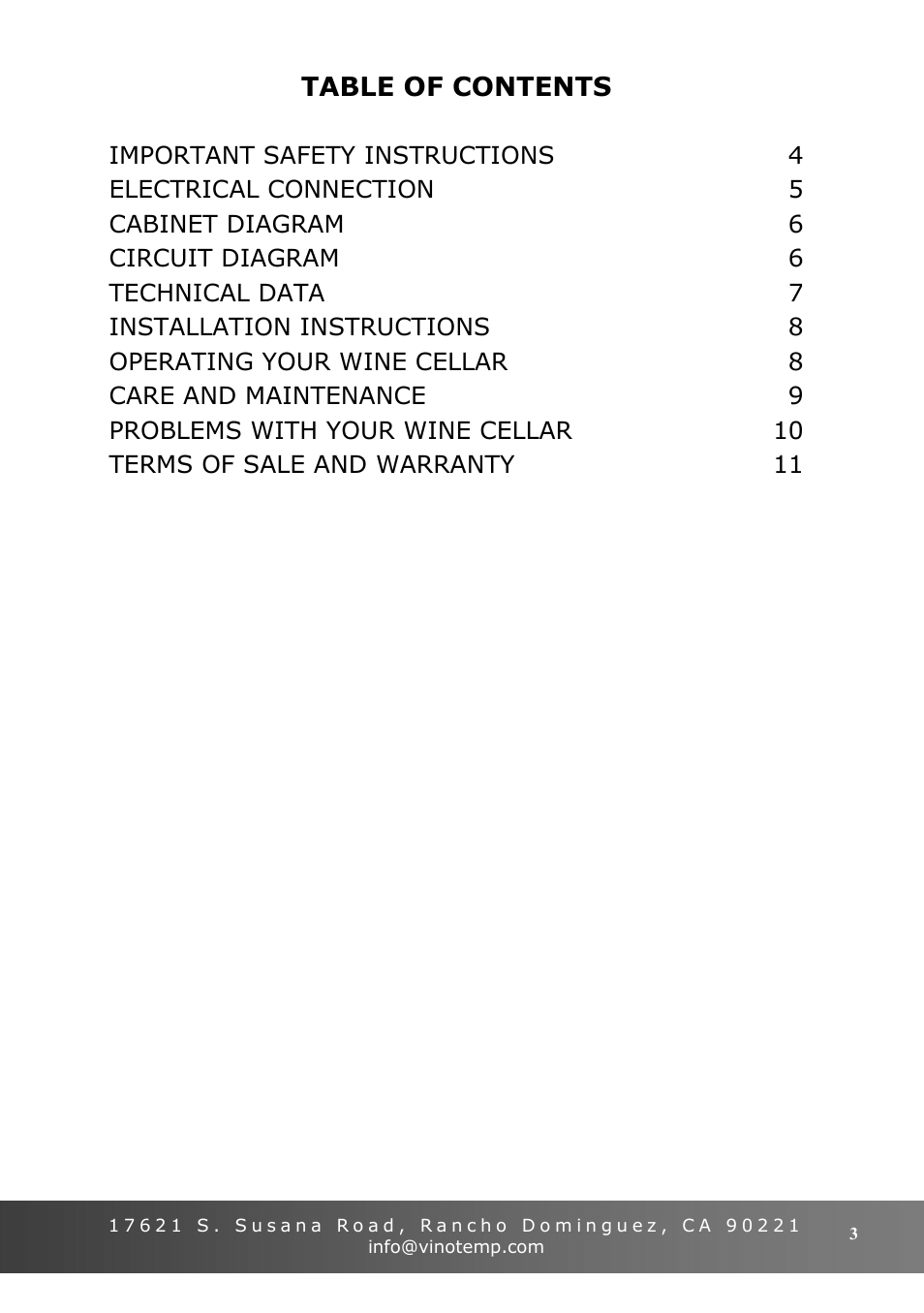 Vinotemp VT-15 TS User Manual | Page 3 / 12