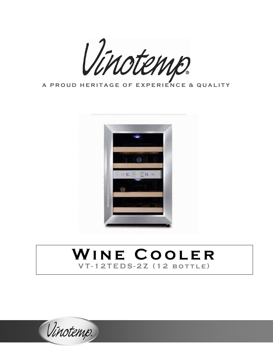 Vinotemp VT12TEDS2Z User Manual | 16 pages
