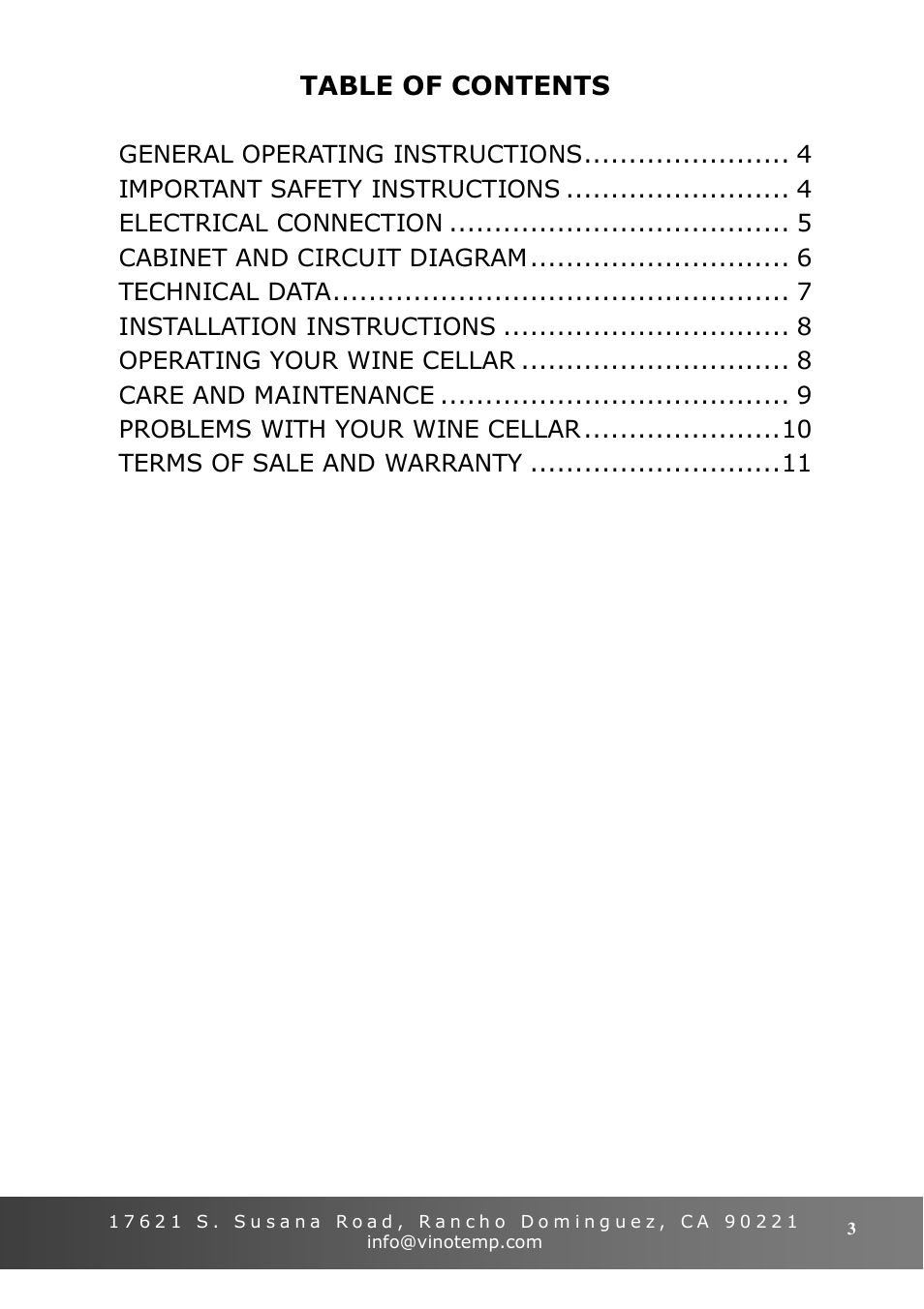 Vinotemp VT-6TEDS User Manual | Page 3 / 12