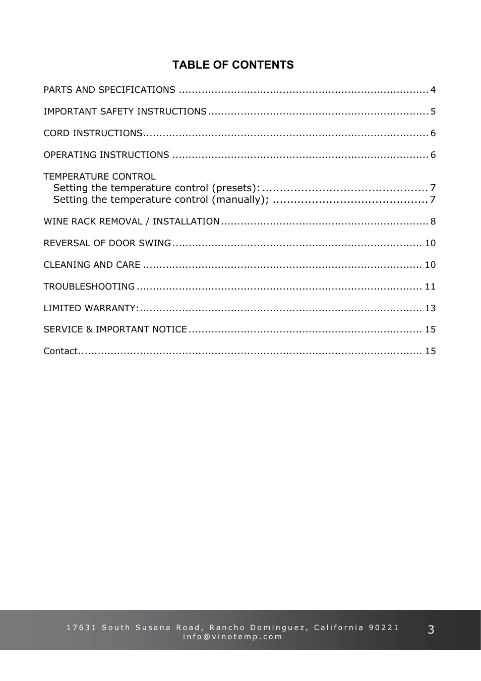 Vinotemp VT-45 User Manual | Page 4 / 16