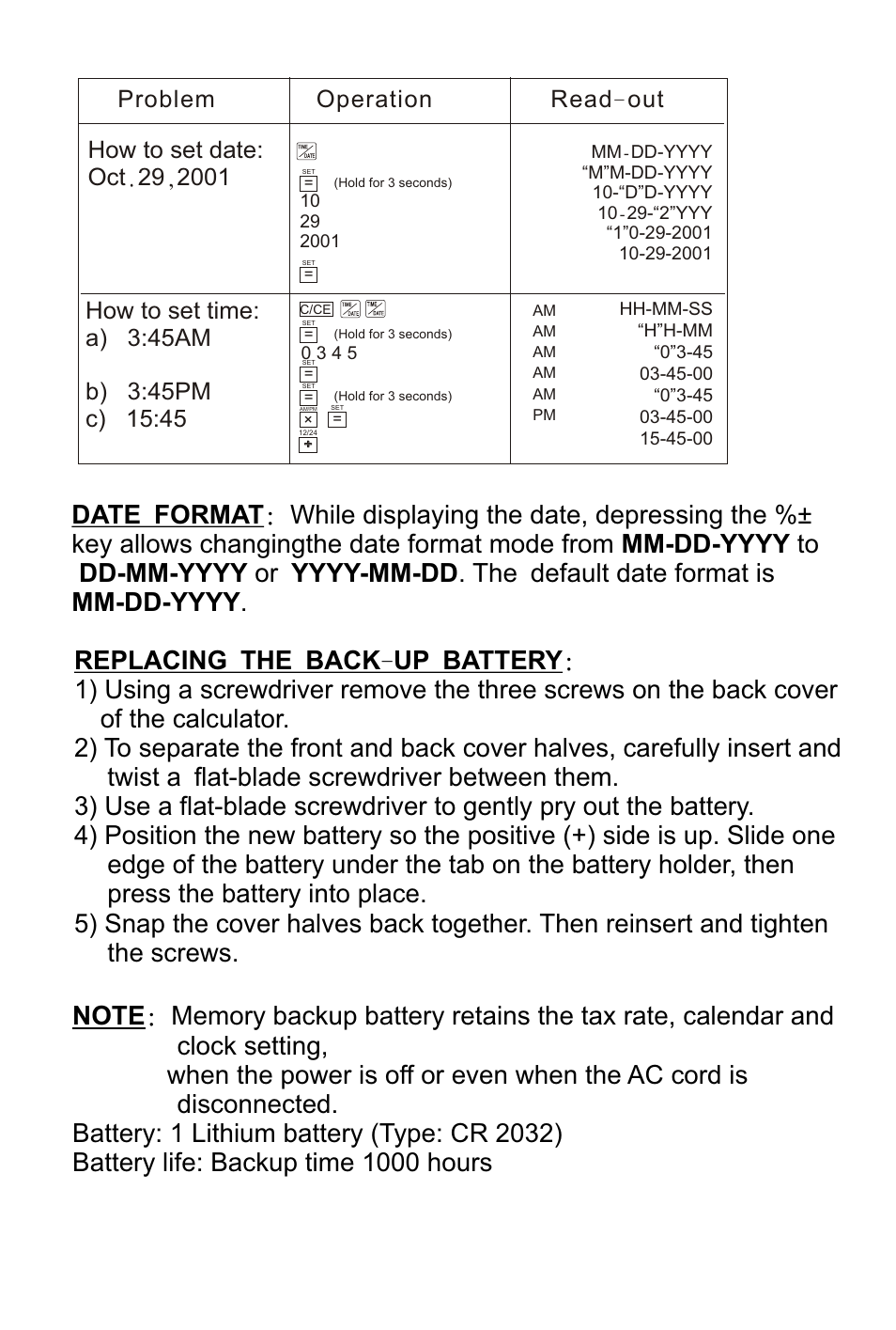 页面 9, Problem operation read- out | Victor 1210-3A User Manual | Page 9 / 38