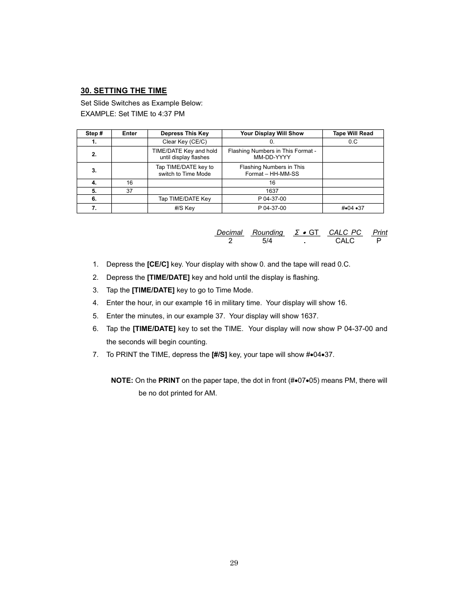 Setting the time | Victor 1280-7 USB User Manual | Page 29 / 33
