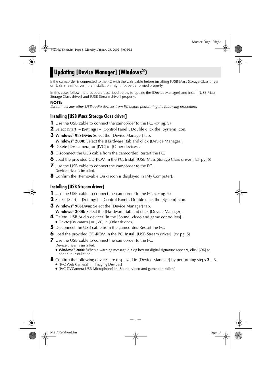 Updating [device manager] (windows | Victor LYT1037-001A User Manual | Page 8 / 16