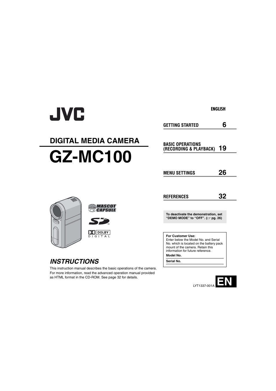 Victor GZ-MC100 User Manual | 69 pages