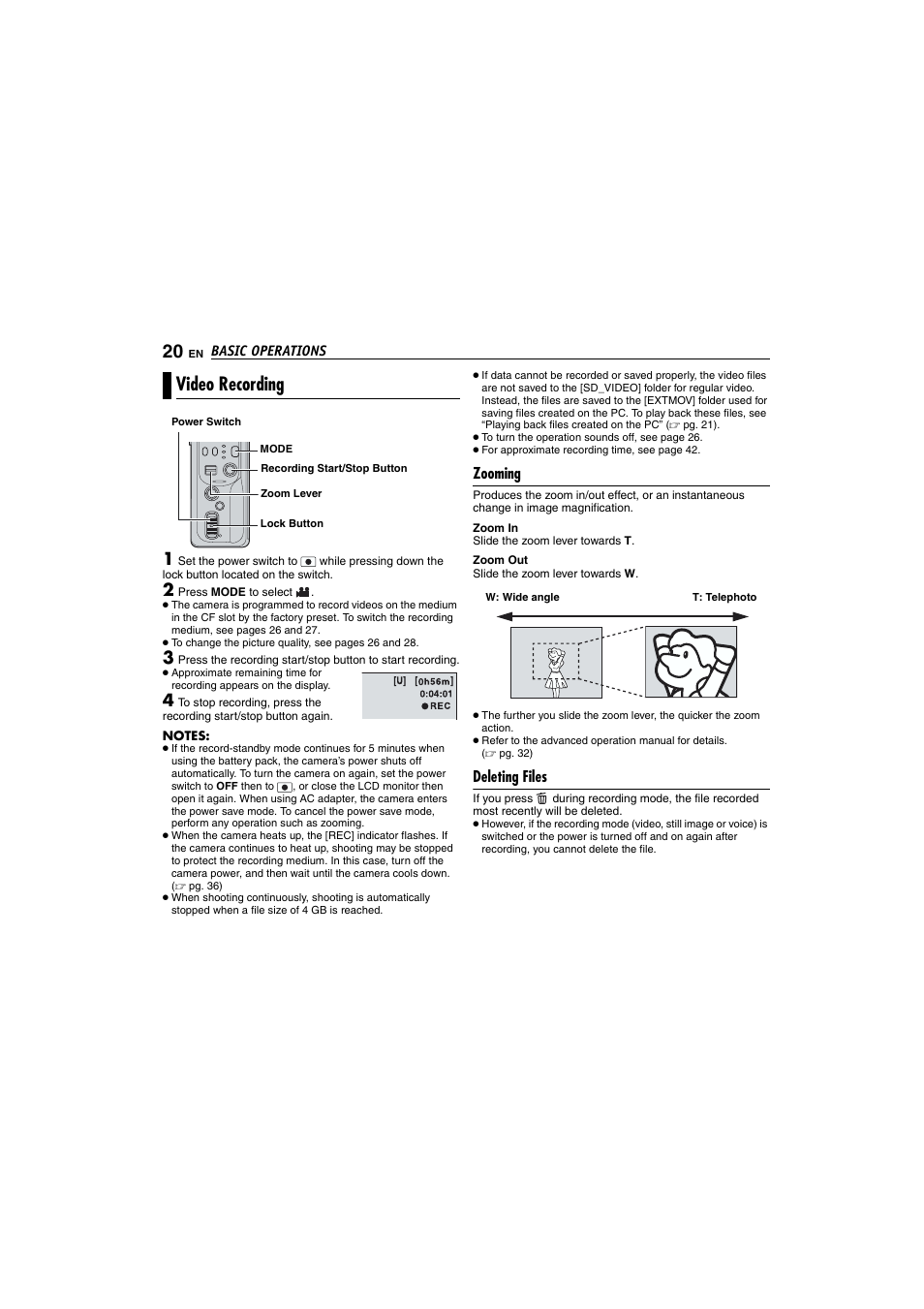 Video recording | Victor GZ-MC100 User Manual | Page 20 / 69