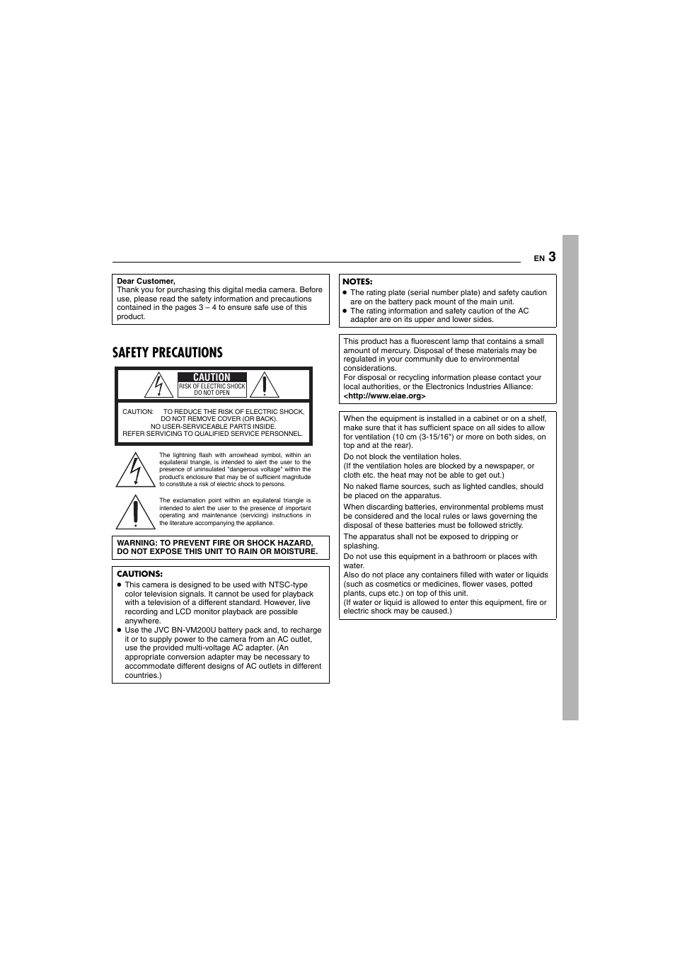 3safety precautions | Victor GZ-MC100 User Manual | Page 3 / 69